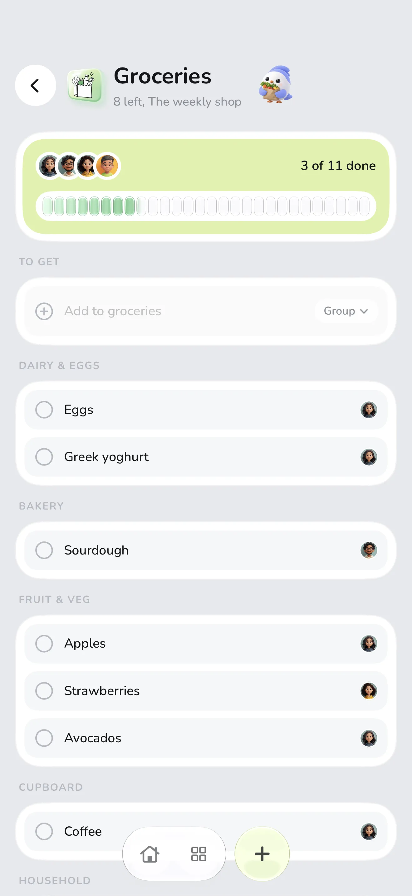 La liste des courses dans Symfoni